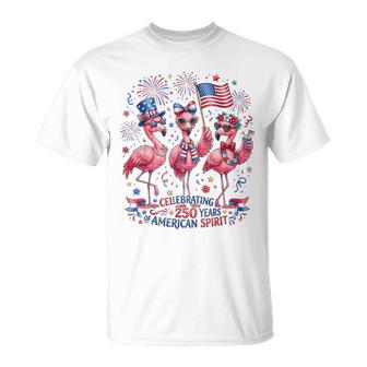 Patriotic Flamingo American Spirit 250 Years Celebration T-Shirt - Thegiftio UK
