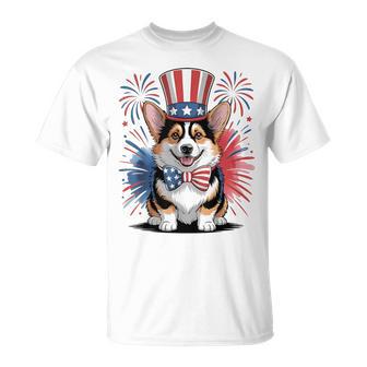 Patriotic Pembroke Welsh Corgi Dog 4Th Of July Celebration T-Shirt - Thegiftio UK