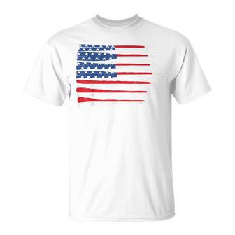 Patriotic Usa Flag Fighter Jet 4Th July Boy Red White & Blue T-Shirt - Monsterry