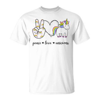 Peace Love Unicornios Peace -Eñal Para Amantes De Los Animales Camiseta unisex - Regaloses