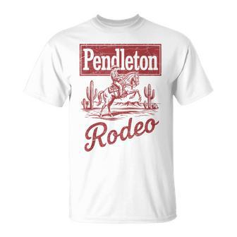 Pendleton Rodeo Vintage Cowboy Western Horse Bronc Riding T-Shirt - Thegiftio UK