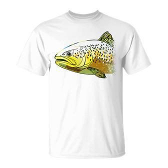 Pesca Con Mosca Trucha Minimalista Camiseta unisex - Regaloses