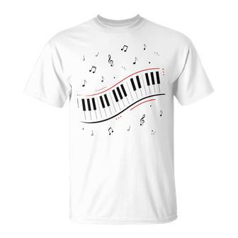 Piano Beat Clavier Notes De Musique Pianiste Instrument De Musique T-Shirt - Cadeauxyz