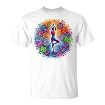 Pose De Yoga Méditation D'amour Couleursives T-Shirt - Cadeauxyz
