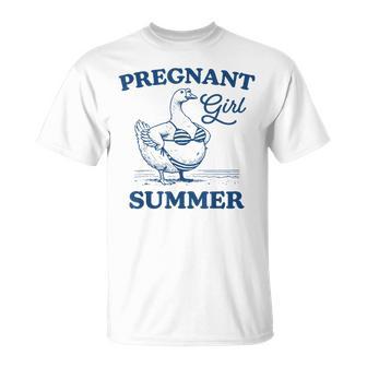 Pregnant Girl Summer Goose Mama Hawaii Beach Vacation T-Shirt - Thegiftio UK