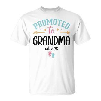 Promoted To Grandma Est 2026 Nana First Time Grandmother '26 Tシャツ - Kawaiitshirt