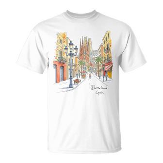 Recuerdo De Arte Callejero De Laagrada Familia De Barcelona Camiseta unisex - Regaloses
