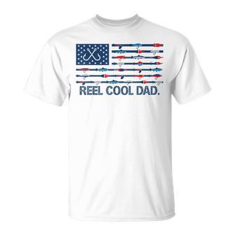 Reel Cool Dad Camo American Flag Fishing Father’S Day T-Shirt | Seseable UK