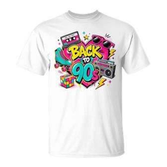 Retro Back To 90S Cassette Tape Boombox Rollerkate Noventa Camiseta unisex - Regaloses