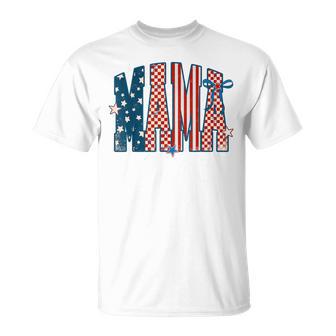 Retro Mama 4Th Of July Patriotic Mom Independence Day T-Shirt - Thegiftio UK