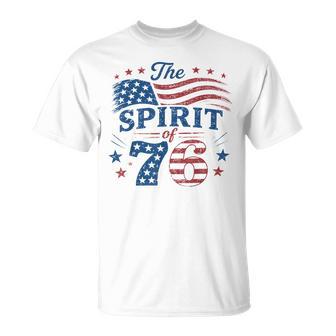 Retro Spirit Of 76 250Th Anniversary Patriotic American Flag T-Shirt - Thegiftio UK