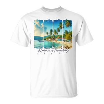 Roatan Honduras Travel Trip Brushstroke Meet Me In Roatan T-Shirt - Thegiftio UK