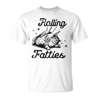 Rolling Fatties Cat Lover For Pet Enthusiasts T-Shirt - Monsterry