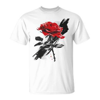 Rose Dessin Fleur Lover Oeuvre Graphique Motif Rose T-Shirt - Cadeauxyz
