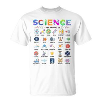 Science Is All Around Us Alphabet A-Z Stem Teacher Student T-Shirt - Monsterry