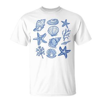 Seashell Summer Ocean Vacation Beach Aesthetic Men T-Shirt | Mazezy