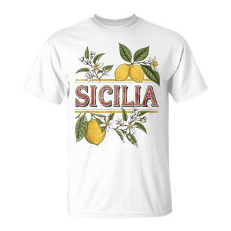 Sicilian Lemons Graphic Italian Heritage Vintage Sicilia T-Shirt - Monsterry