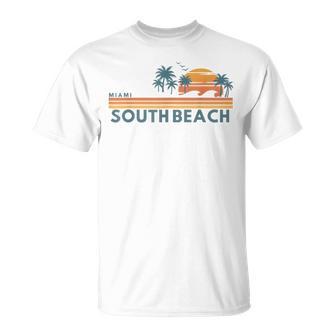 South Beach Miami Summer Vacation Vintage 70'S T-Shirt - Thegiftio