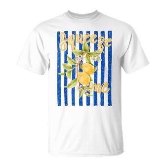 Squeeze Me Lemon Quote Cute Citrus Fruit Summer Pun T-Shirt - Monsterry