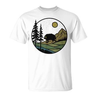 Squonk Vintage Rustic Forest Trees With Mountains Cryptid T-Shirt - Thegiftio UK