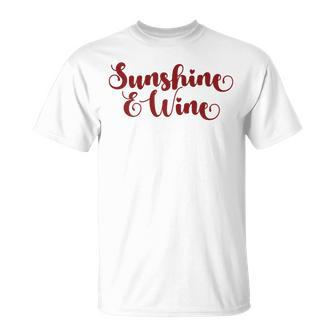 Sunshine And Wine Summertime Drinking T-Shirt | Mazezy