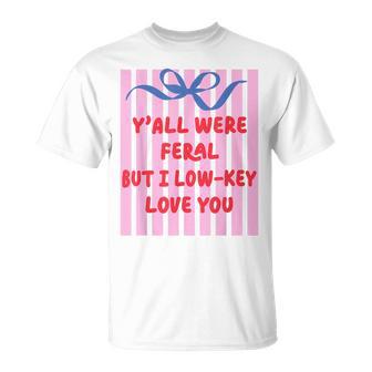 Teacher End Of Year Summer Break Last Day Y'all Were Feral T-Shirt - Thegiftio UK
