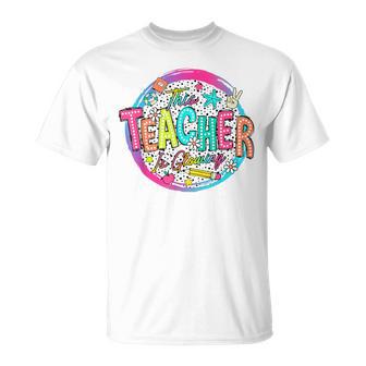 This Teacher Is Glowing Hello Summer End Of School T-Shirt - Monsterry