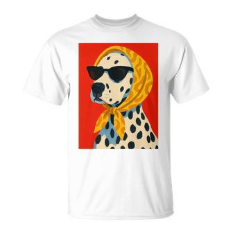 Trendy Dalmatian Dog In Shades & Scarf Bold Artistic Style Tri-Blend T-Shirt - Thegiftio