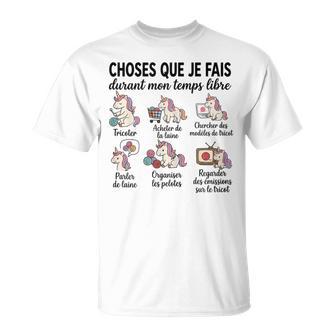 Tricot Humour Cadeau Tricoteuse Licorne Laine T-Shirt - Cadeauxyz