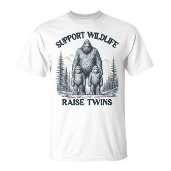 Twin Parent Mom Dad Of Twins Support Wildlife Raise Twins T-Shirt - Monsterry