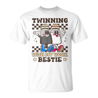 Twinning With My Work Bestie Matching Twin Day Friends Women T-Shirt - Thegiftio UK
