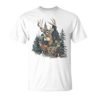 Vintage Deer 90S Graphic Style Hunter Deer Faded Nature T-Shirt | Seseable UK