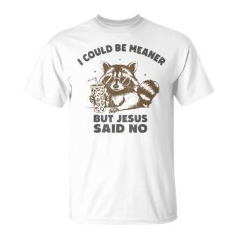 Vintage I Could Be Meaner But Jesus Said No Christian T-Shirt - Thegiftio UK