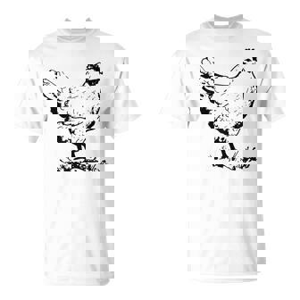 Vintage Motif Poule T-Shirt - Cadeauxyz