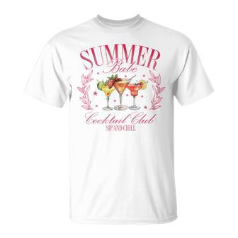 Vintage Retro Summer Babe Cocktail Club Drinking Lovers T-Shirt - Thegiftio UK