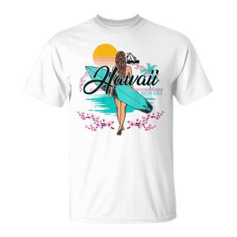 Waiehu Beach Hawaii、サーフィンサーフボードレトロ Tシャツ - Kawaiitshirt
