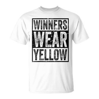 Winners Wear Yellow Color Team Sports Spirit Game Camp T-Shirt - Monsterry