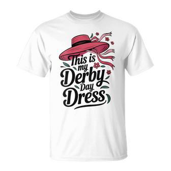 Women's This Is My Derby Day Dress Horse Racing Horseback Riding T-Shirt - Monsterry
