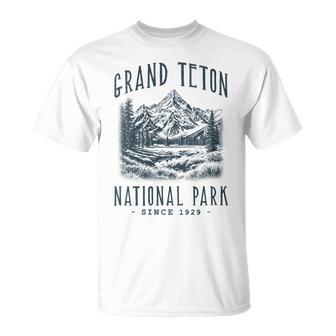 Women's Grand Teton National Park Wyoming Camping Hiker T-Shirt - Thegiftio UK