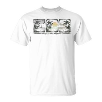 Wrecked In Paradise Islands Sailing Palm Trees T-Shirt - Thegiftio UK