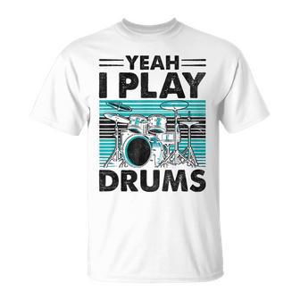 Yeah I Play Drums Drummer Play Drumming Tシャツ - Kawaiitshirt