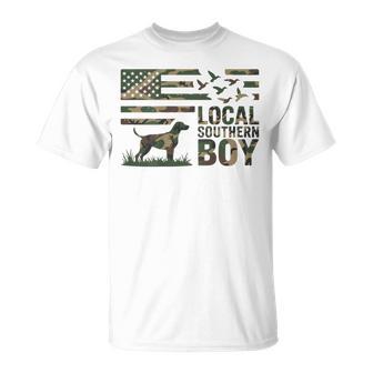 Youth Boy Local Camo Duck Hunting Camouflage American Flag T-Shirt | Mazezy