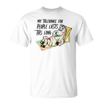 Zebra My Tolerance For People Lasts This Long T-Shirt - Thegiftio UK