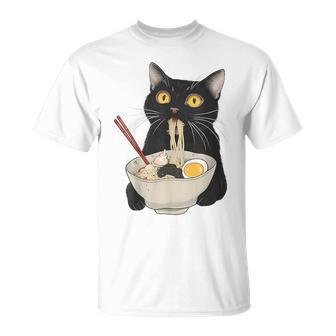 おもしろ猫 ラーメン ヴィンテージ 和麺 Tシャツ - Kawaiitshirt