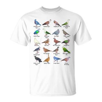 さまざまな種類のハト ハト 長袖tシャツ Tシャツ - Kawaiitshirt