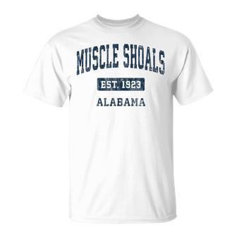 アラバマ州マッスルショールズアラバマ州ヴィンテージスポーツエスタブリッシュドネイビーデス Tシャツ - Kawaiitshirt