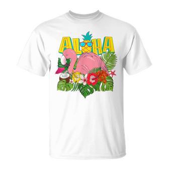 アロハシャツ ハワイアン フラミンゴ キッズ ティーン ガールズ 幼児 Tシャツ - Kawaiitshirt