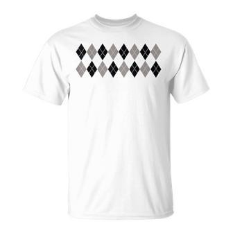 アーガイル柄 ブラック＆グレー柄 グレートギフト アーガイル Tシャツ - Kawaiitshirt