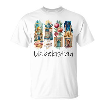 ウズベキスタン ブラシストローク ウズベキスタン 休暇のお土産 ウズベキスタン Tシャツ - Kawaiitshirt