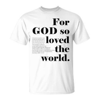 クリスチャン ジョン 3 16 18 Godo Loved The World 聖書の一節 長袖tシャツ Tシャツ - Kawaiitshirt